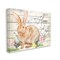 Stupell Industries Spring Floral Happy Easter Bunny Canvas Wall Art